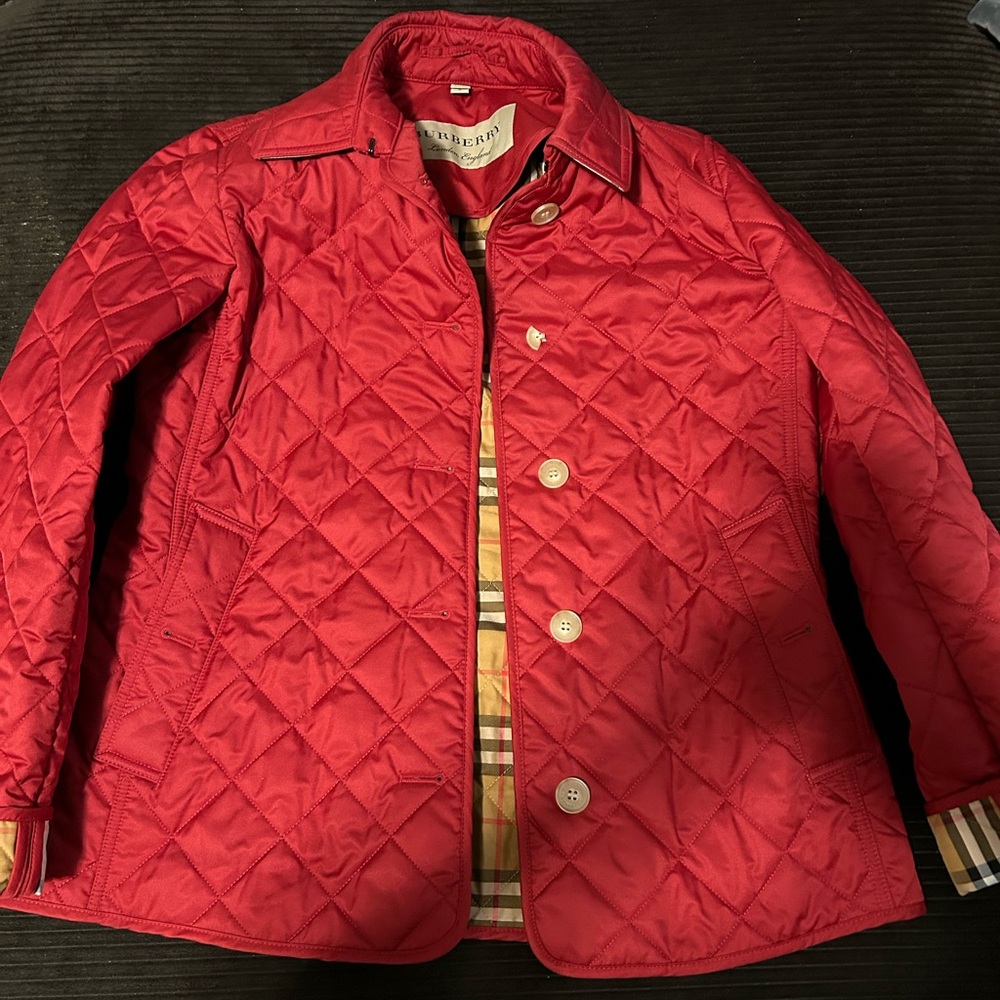 Burberry Red Quilted Jacket